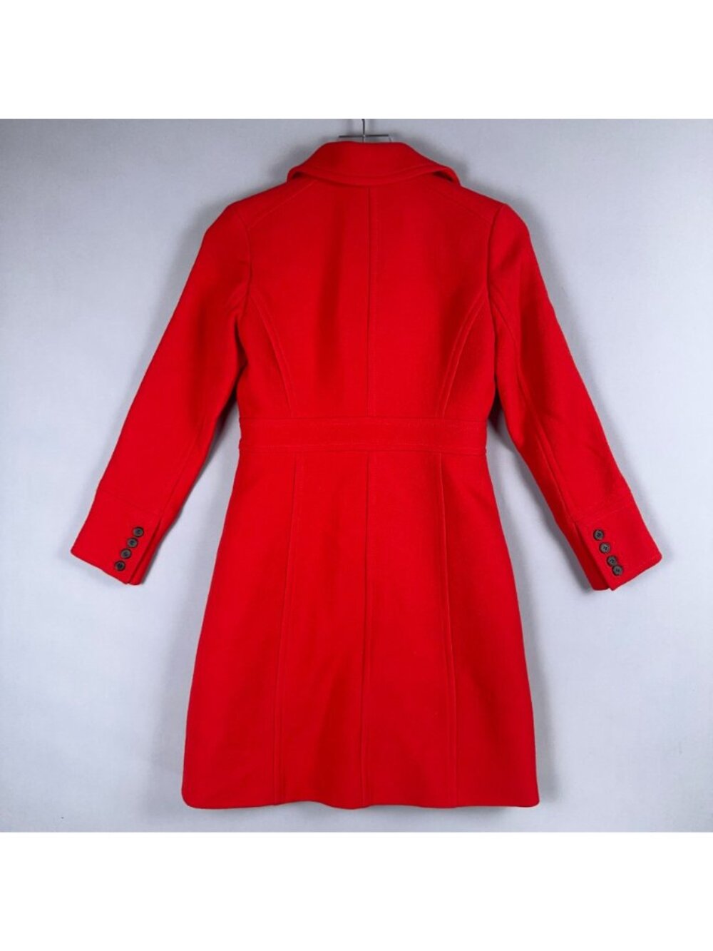 J. Crew Red Double Cloth Wool Coat Size 00Petite Fully Lined Winter Outerwear - Picture 3 of 10